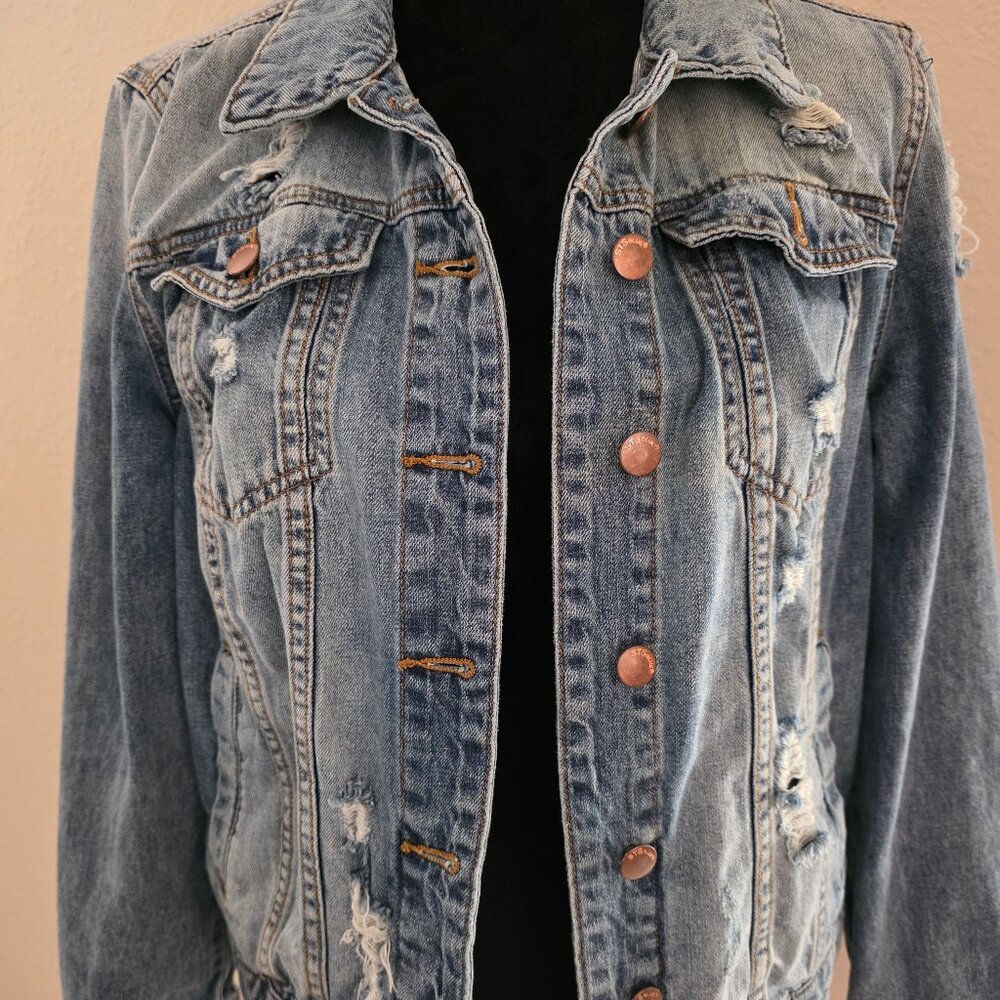 STS Blue women's distressed denim jacket, size Small. - Picture 3 of 13